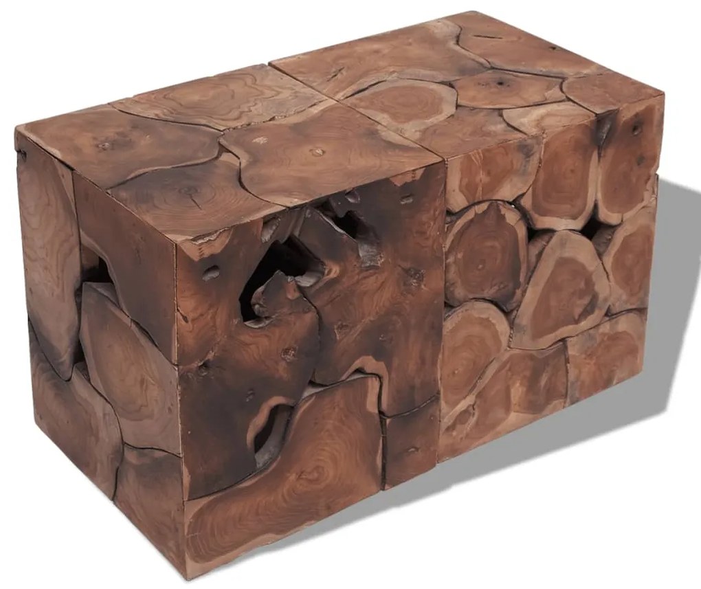 vidaXL Σκαμπό 2 τεμ. Καφέ 40x40x45 εκ. από Μασίφ Ξύλο Teak