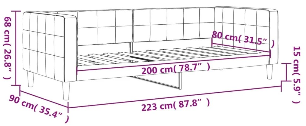 ΚΑΝΑΠΕΣ ΚΡΕΒΑΤΙ ΑΝΟΙΧΤΟ ΓΚΡΙ 80 X 200 ΕΚ. ΒΕΛΟΥΔΙΝΟΣ 354001