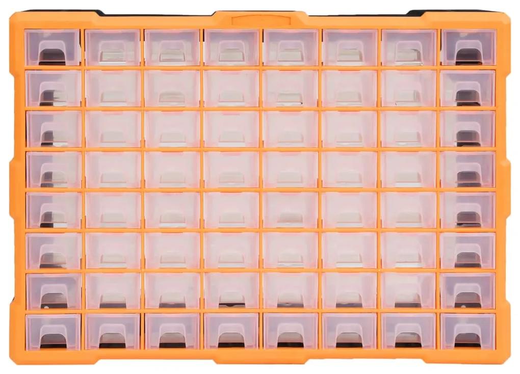 vidaXL Κουτί Αποθήκευσης/Οργάνωσης με 64 Συρτάρια 52 x 16 x 37,5 εκ.