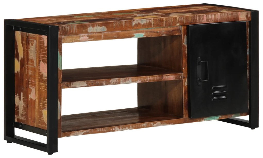 vidaXL Πάγκος Παπουτσιών Πολύχρωμο 100x40x50 εκ. Μασίφ Ξύλο Ανακυκλωμένο
