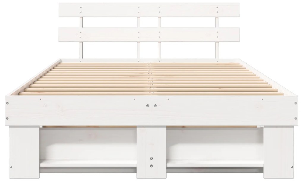 vidaXL Σκελετός Κρεβατιού Λευκό 140 x 190 cm Μασίφ ξύλο πεύκου