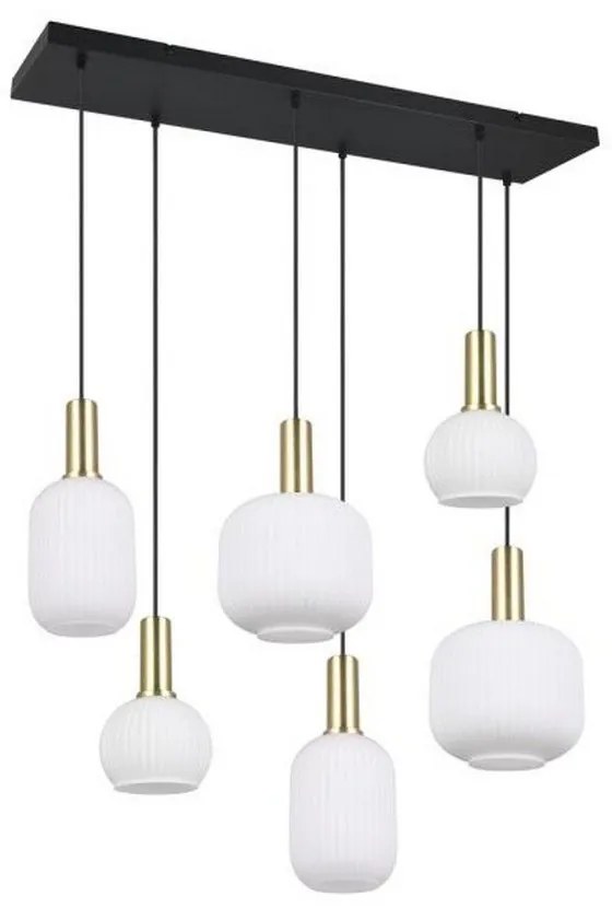 Φωτιστικό Οροφής - Ράγα Diva 319800608 92x35x150cm 6xE27 10W Brass-White Trio Lighting