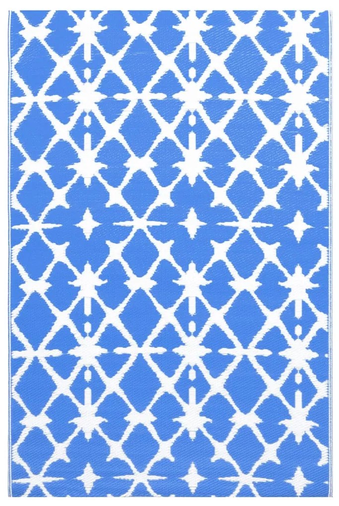 χαλί εξωτερικού χώρου ARAKIL μπλε και λευκό 190x290 cm PP - Μπλε