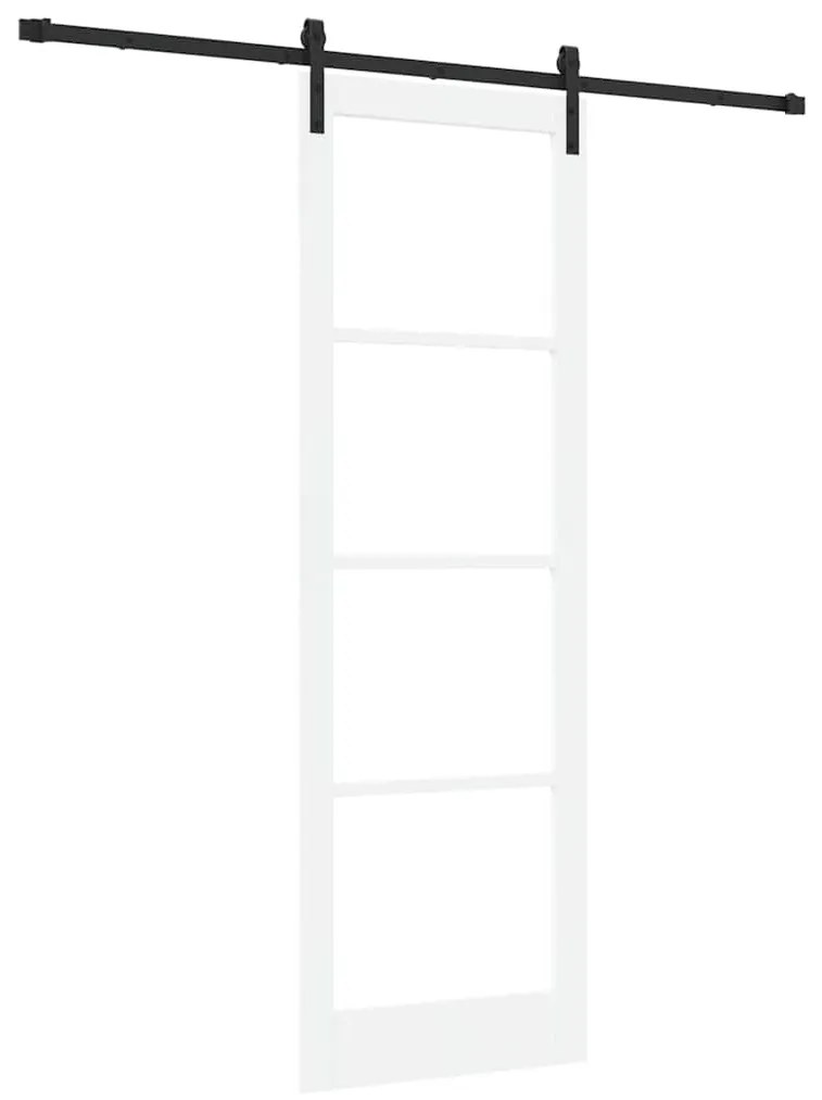 vidaXL Συρόμενη Πόρτα Χειροκίνητος Λευκό 78 x 232 cm Ξύλο και μέταλλο