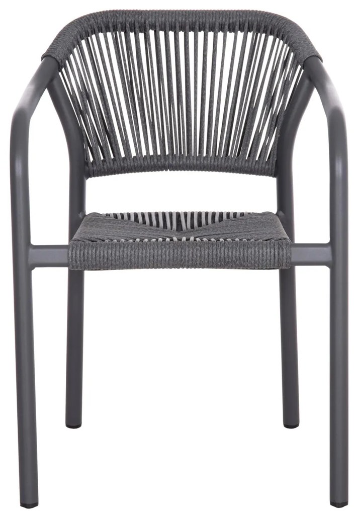 Καρέκλα LUCCI C6266.01 Σκούρο Γκρί Αλουμινίου με P.E. Rattan 58x56x79Υ εκ. 58x56x79 εκ.