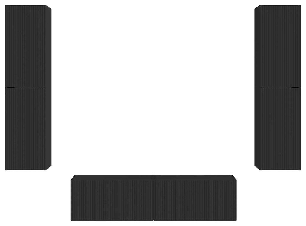 vidaXL 3 pcs Μαύρο