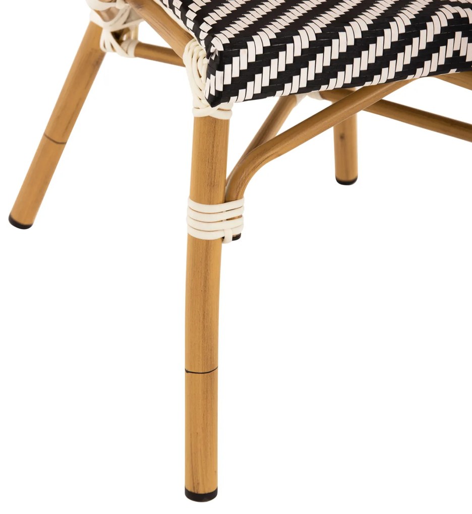 Πολυθρόνα Bamboo Look Μαύρο-Λευκό 57x55x82 Εκ.
