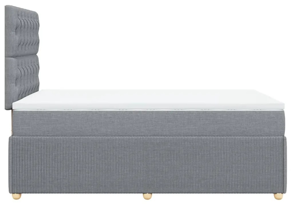 vidaXL Κρεβάτι Boxspring με Στρώμα Ανοιχτό Γκρι 120x200 εκ. Υφασμάτινο