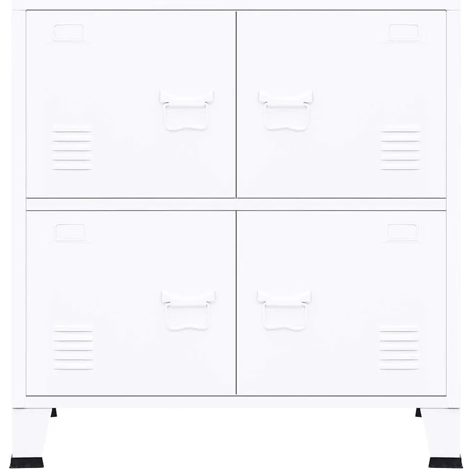 vidaXL Αρχειοθήκη Βιομηχανικού Στιλ Λευκή 75 x 40 x 80 εκ. Ατσάλινη