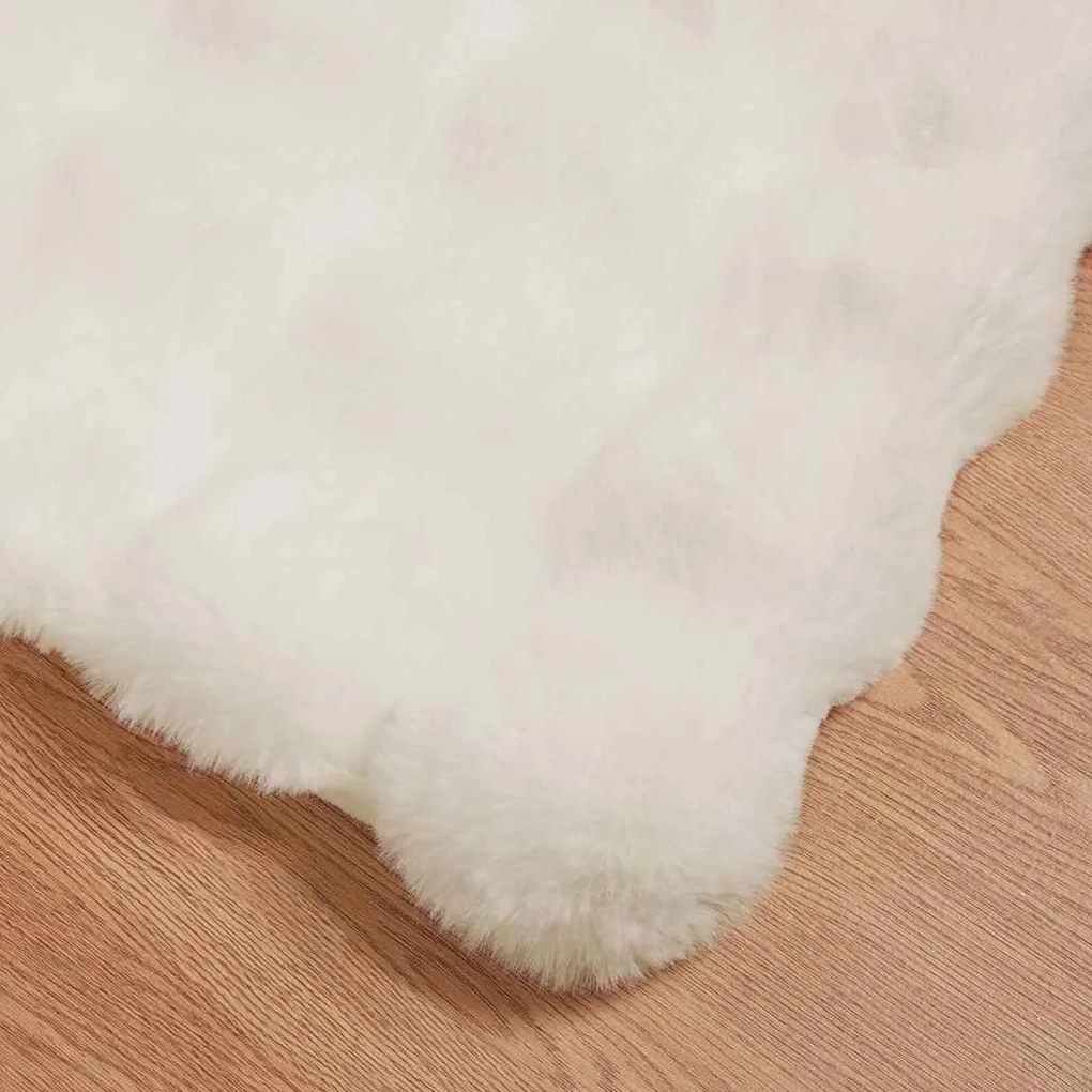 vidaXL Ψεύτικη κουβέρτα από κουνέλι 4 pcs Λευκό 130 x 150 cm