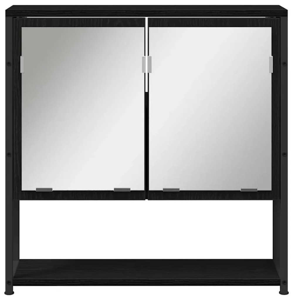 vidaXL Σετ Επίπλων Μπάνιου με αποθήκευση 2 pcs Μαύρο 60 x 30 x 60 cm