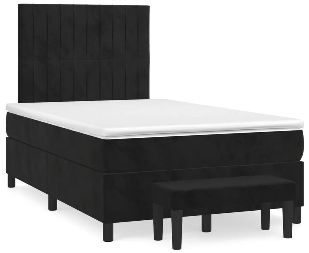 ΚΡΕΒΑΤΙ BOXSPRING ΜΕ ΣΤΡΩΜΑ ΜΑΥΡΟ 120 X 200 ΕΚ. ΒΕΛΟΥΔΙΝΟ 3137955