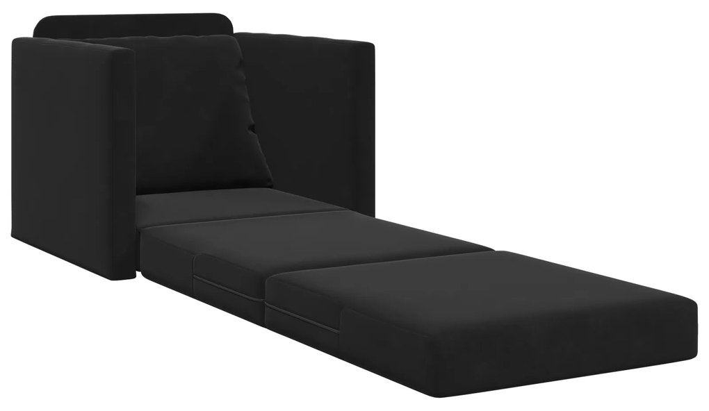 vidaXL Καναπές Κρεβάτι 2 σε 1 Μαύρος 74x77x81 cm Βελούδο