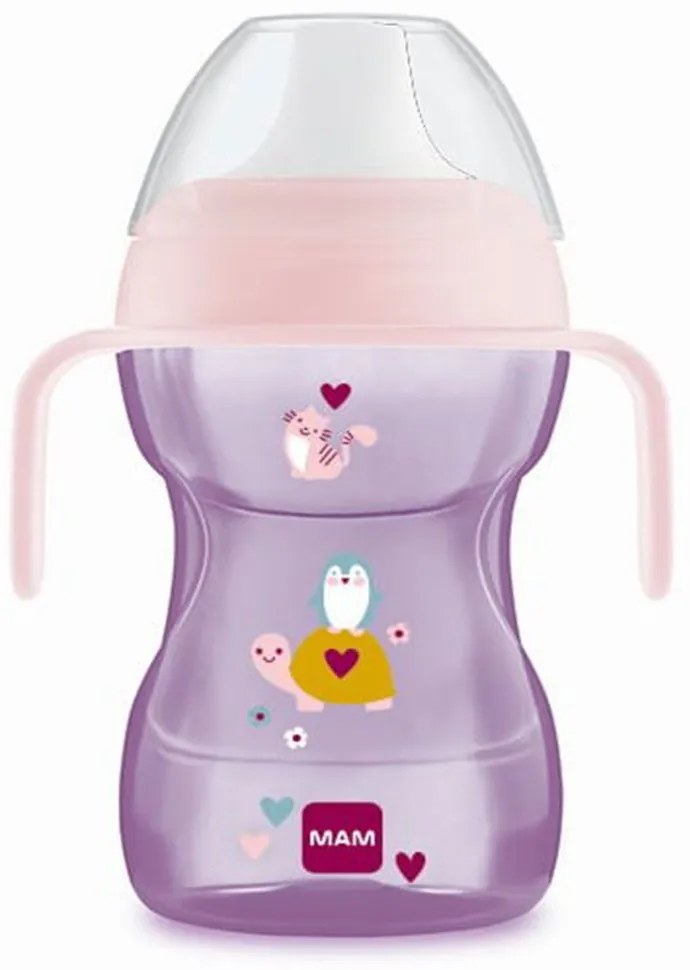 Ποτηράκι Με Χερούλια Fun to Drink Cup Better Together 461G 270ml 8+ Μηνών Pink Mam 270ml Silicon,Plastic