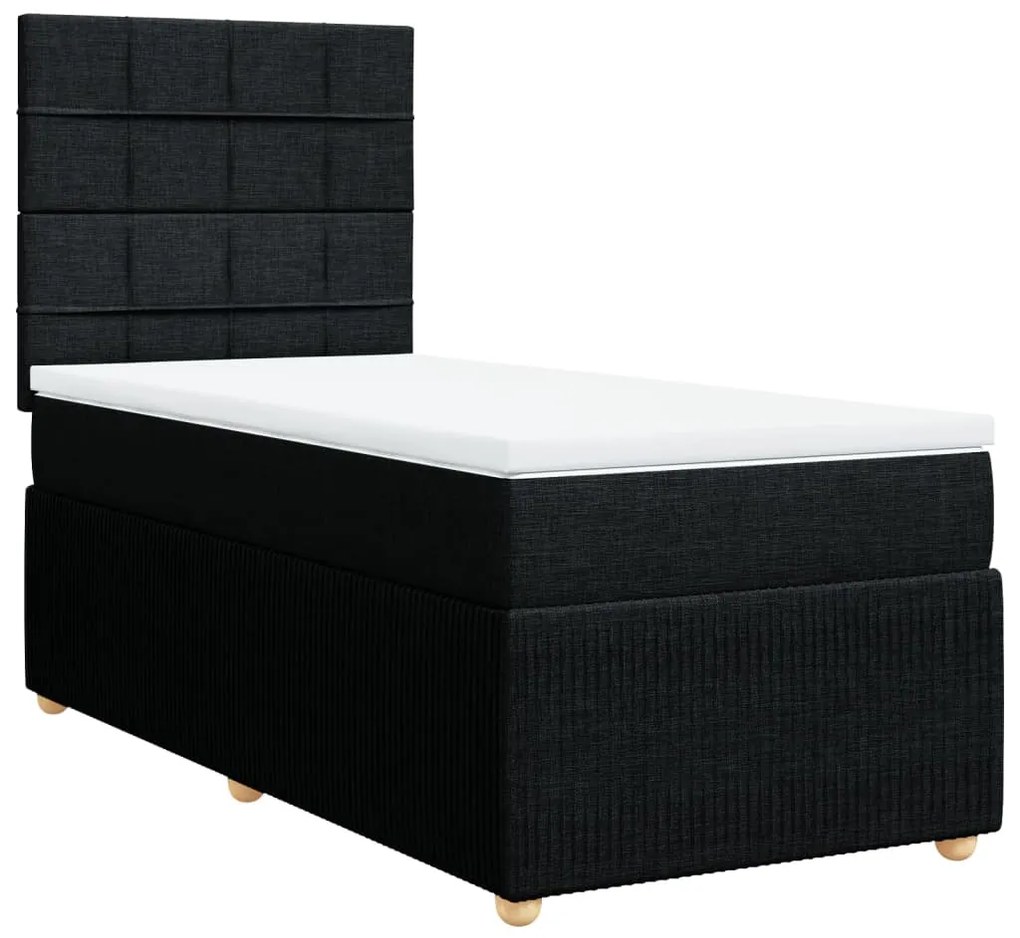 ΚΡΕΒΑΤΙ BOXSPRING ΜΕ ΣΤΡΩΜΑ ΜΑΥΡΟ 80 X 200 ΕΚ. ΥΦΑΣΜΑΤΙΝΟ 3294185