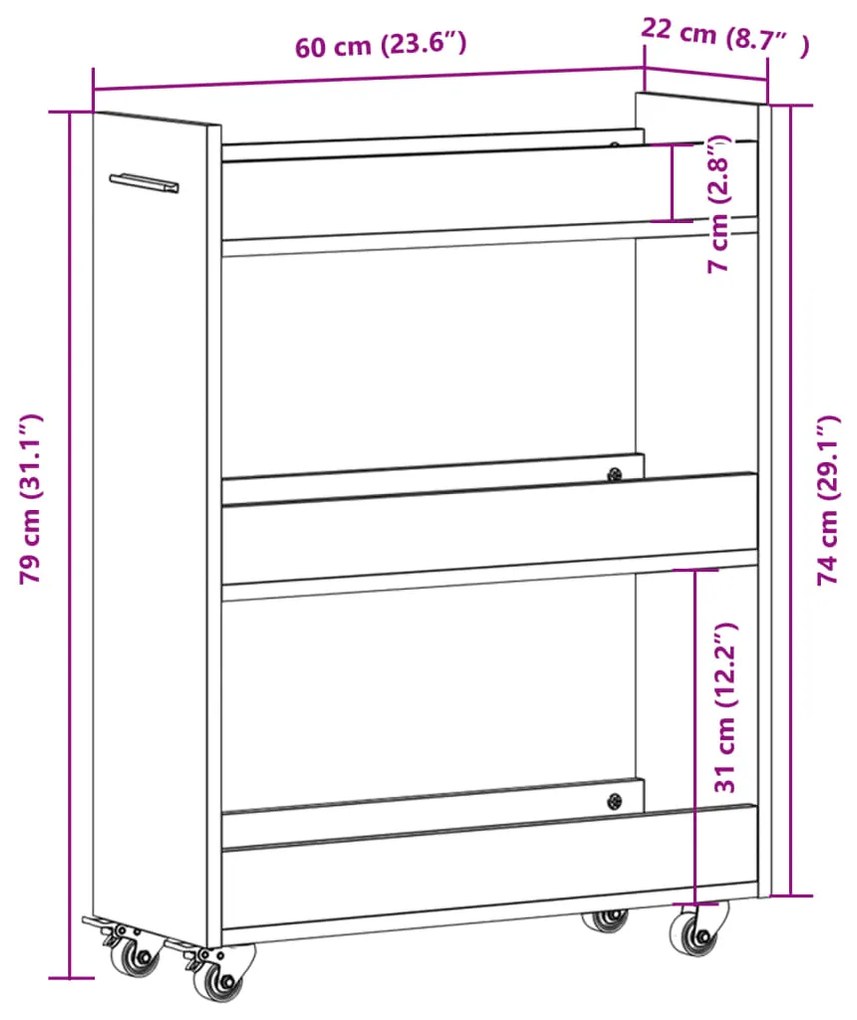 ΈΠΙΠΛΟ ΜΕ ΡΟΔΕΣ SONOMA ΔΡΥΣ 60X22X79 ΕΚ. ΑΠΟ ΕΠΕΞΕΡΓΑΣΜΕΝΟ ΞΥΛΟ 840417