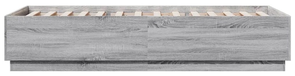 vidaXL Πλαίσιο Κρεβατιού με LED Γκρι Sonoma 100x200 εκ. Επεξεργ. Ξύλο