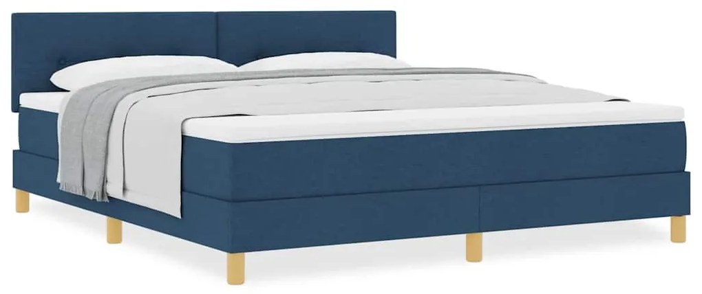 vidaXL Κρεβάτι box spring με στρώμα με στρώμα Μπλε 180 x 200 cm ύφασμα