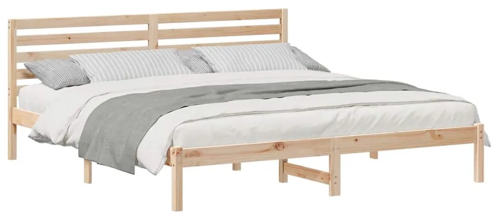 vidaXL Σκελετός Κρεβατιού Καφέ 180 x 200 cm Μασίφ ξύλο πεύκου