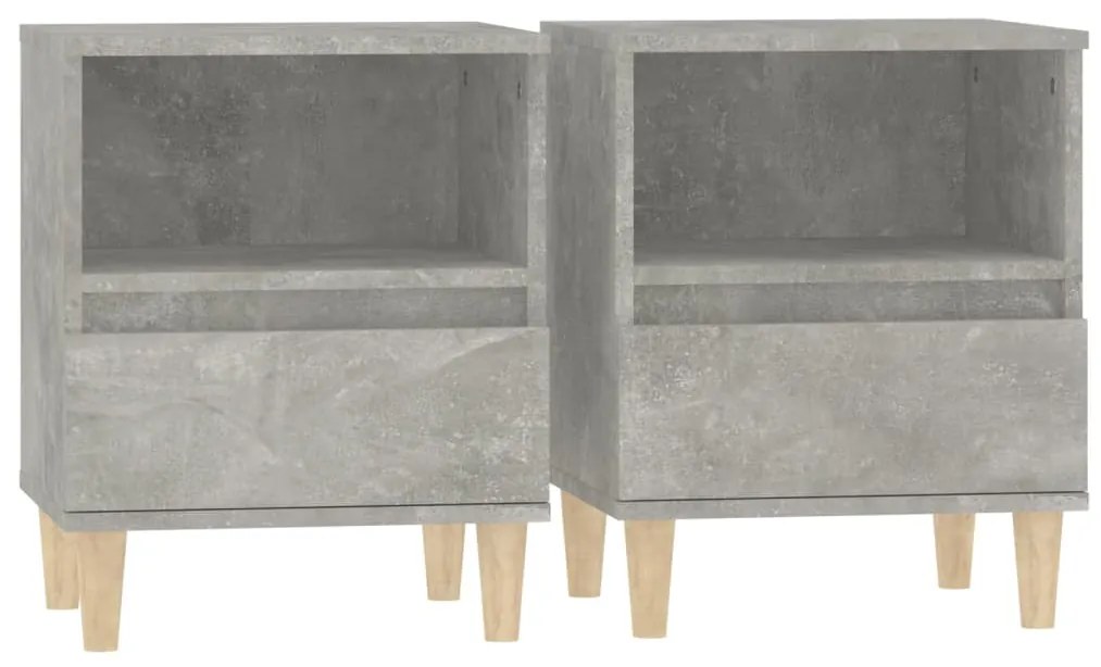 vidaXL Κομοδίνα 2 τεμ. Γκρι Σκυροδέματος 40 x 35 x 50εκ.