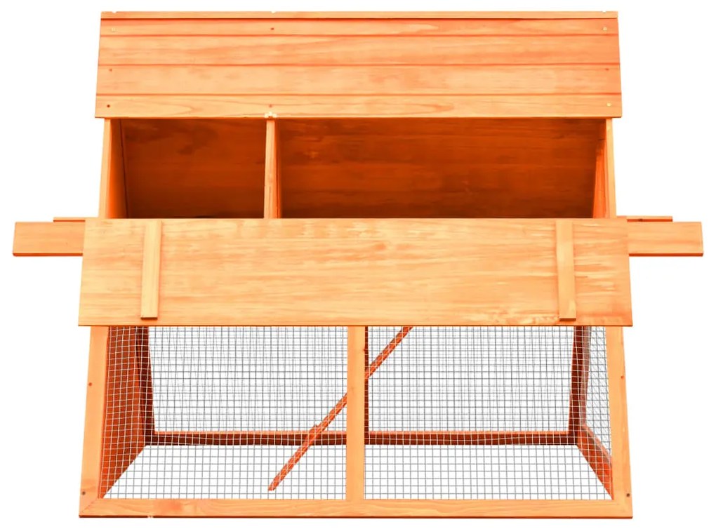 vidaXL Κλουβί Κουνελιών 152x128x108 εκ. από Μασίφ Ξύλο Πεύκου/Ελάτης