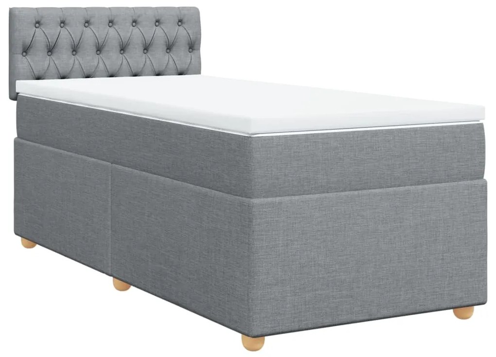 ΚΡΕΒΑΤΙ BOXSPRING ΜΕ ΣΤΡΩΜΑ ΑΝΟΙΧΤΟ ΓΚΡΙ 100X200 ΕΚ. ΥΦΑΣΜΑΤΙΝΟ 3286598