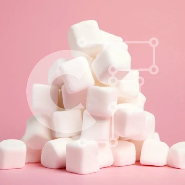 Intra Συλλεκτικό Ξύλινο Παζλ Plywood  4mm - Σωρός από Marshmallows σε ροζ φόντο Σε Ξύλινο Κουτί - Διαστάσεις: 10x10 cm – 25 κομμάτια