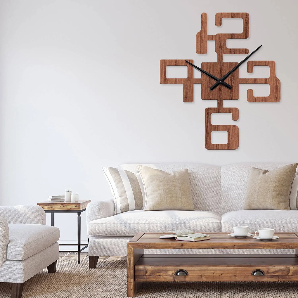 Ρολόι τοίχου  εσωτερικού χώρου ξύλινο clock6 - Clock6-Τικ, 0,80cmx0,80cm