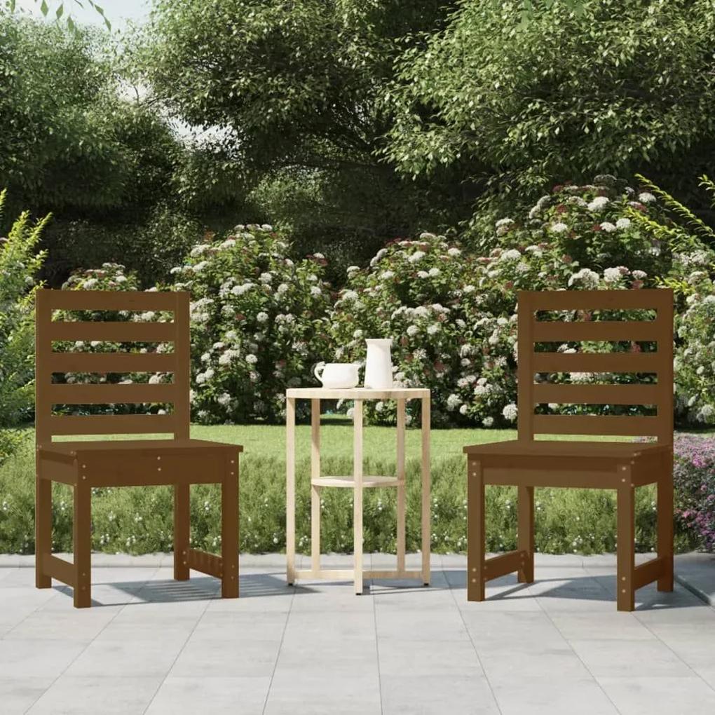 Καρέκλες Κήπου 2 τεμ. Μελί 40,5x48x91,5 εκ. Μασίφ Ξύλο Πεύκου - Καφέ