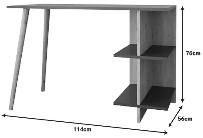 Γραφείο εργασίας Volet pakoworld σε oak- sandstone απόχρωση 114x56x76εκ - 197-000275