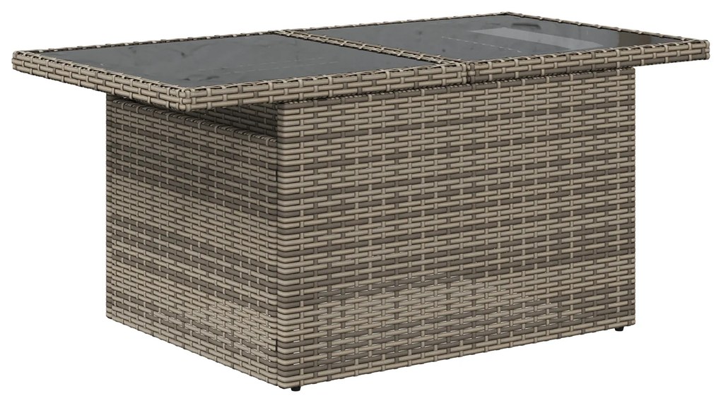 vidaXL Σετ καναπέ κήπου 9 τεμαχίων από γκρι poly rattan με μαξιλάρια
