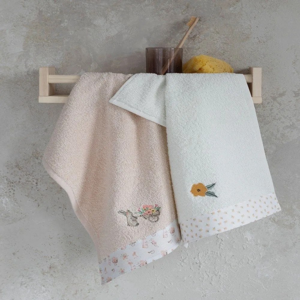 Πετσέτες Easter Bunny (Σετ 2τμχ) White-Somon Nima Σετ Πετσέτες 100% Cotton