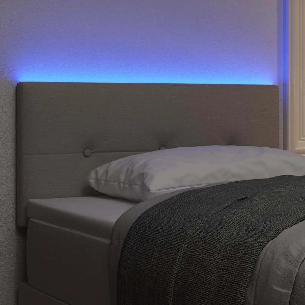 vidaXL LED Κεφαλάρι με φώτα λωρίδας LED με κεφαλάρι Taupe 80 cm ύφασμα
