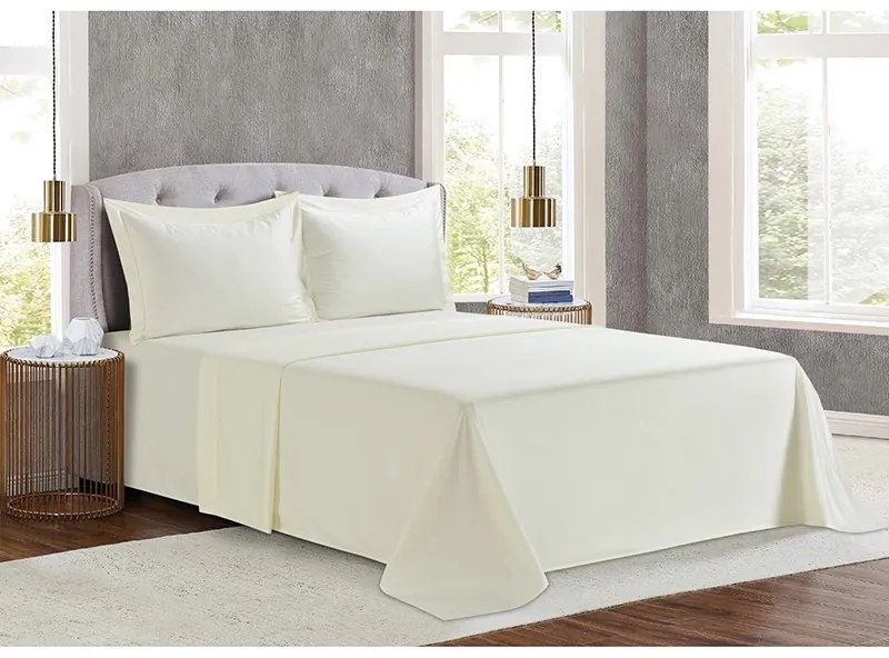 Σετ Σεντόνια Βαμβακοσατέν Υπέρδιπλα 245x270 Monaco Ivory 000000002453