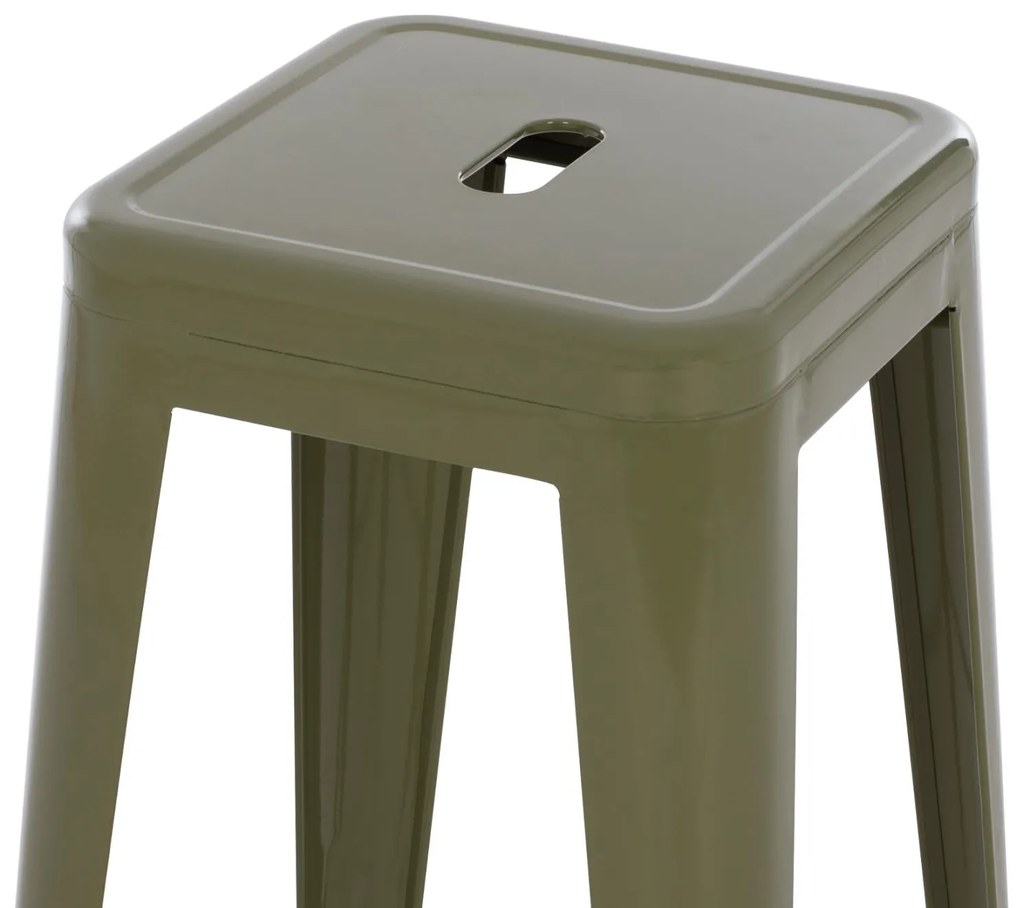 Σκαμπό μπάρ MELITA C8642.03 Μεταλλικό Dark Olive Green 43x43x78Yεκ. 43x43x78 εκ.