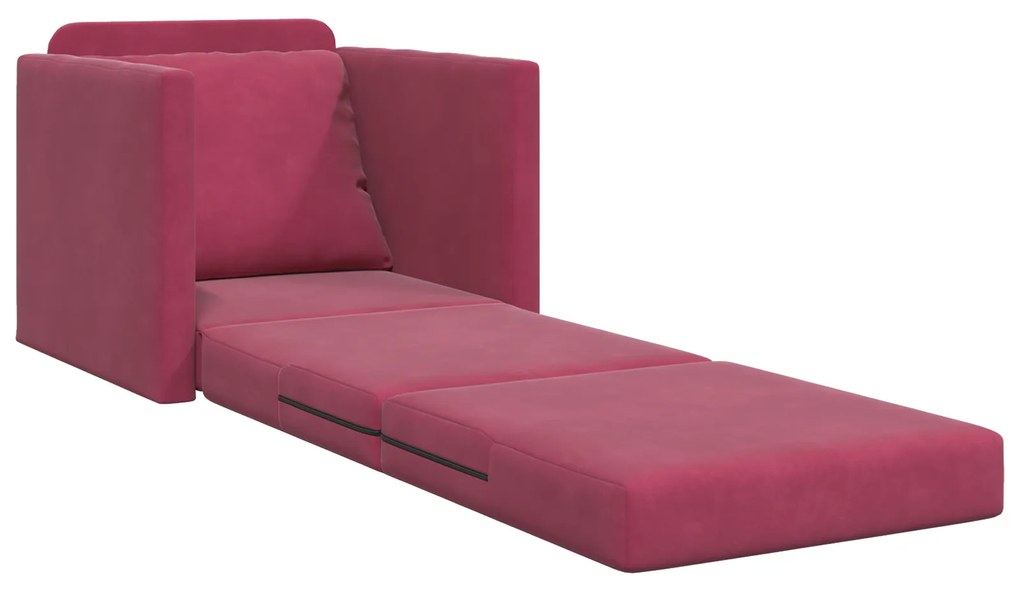 vidaXL Sofa Κρεβάτι 2 σε 1  Κρασιού Κόκκινο 74x77x81 εκ. Βαμβακερό