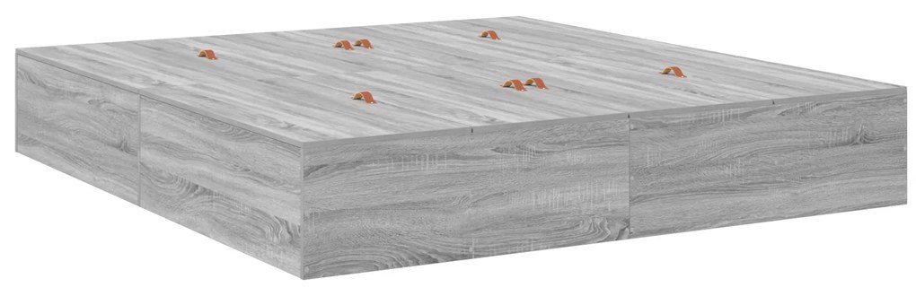 vidaXL κρεβάτι αποθήκευσης Γκρι Sonoma 200x200 εκ