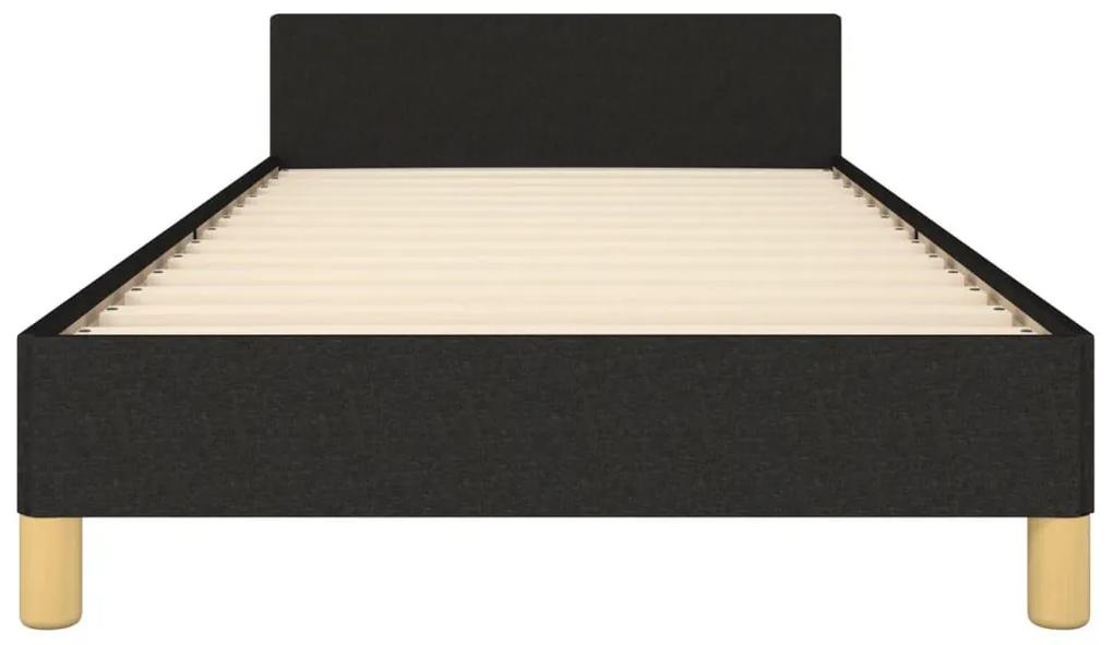 Πλαίσιο Κρεβατιού με Κεφαλάρι Μαύρο 90x190 εκ Υφασμάτινο - Μαύρο