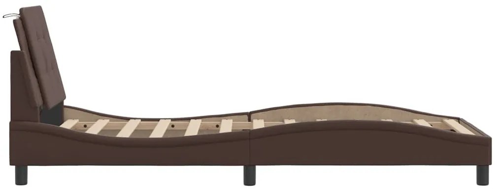 Πλαίσιο Κρεβατιού με Κεφαλάρι Καφέ 90x200 εκ. Συνθετικό Δέρμα - Καφέ