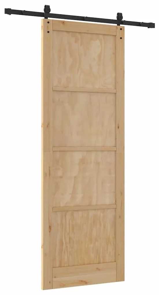 vidaXL Συρόμενη Πόρτα ORKDAL Καφέ 83 x 232 εκ. Μασίφ ξύλο πεύκου