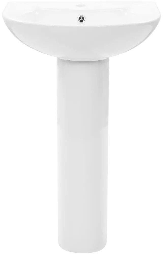 vidaXL Νιπτήρας Επιδαπέδιος με Κολόνα Λευκός 520x440x190 χιλ Κεραμικός