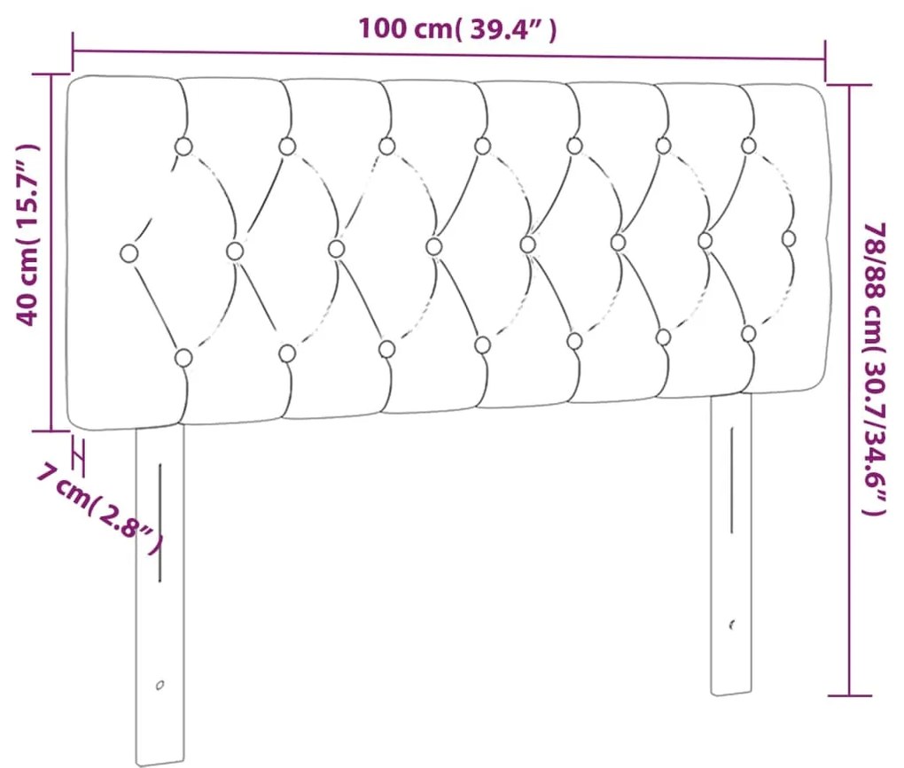 Κεφαλάρι Κρεβατιού Μπλε 100x7x78/88 εκ. Υφασμάτινο - Μπλε