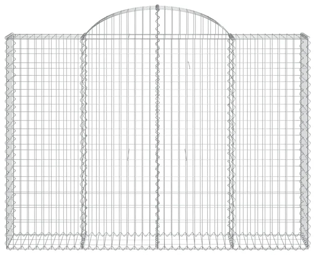 Συρματοκιβώτια Τοξωτά 8 τεμ. 200x30x140/160 εκ. Γαλβαν. Ατσάλι - Ασήμι