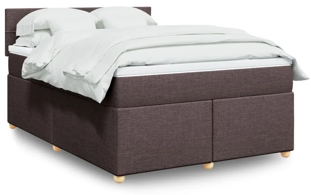 ΚΡΕΒΑΤΙ BOXSPRING ΜΕ ΣΤΡΩΜΑ ΣΚΟΥΡΟ ΚΑΦΕ 140X190 ΕΚ. ΥΦΑΣΜΑΤΙΝΟ 3288978