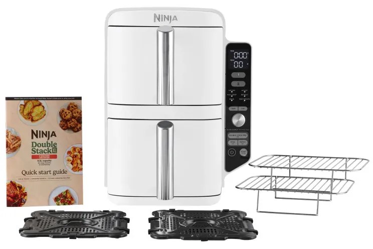Ninja SL400EUWH, 2470W, 9,5 l, 2 καλάθια, 6 προγράμματα, λειτουργίες Max Crisp, Sync and Match, Λευκό