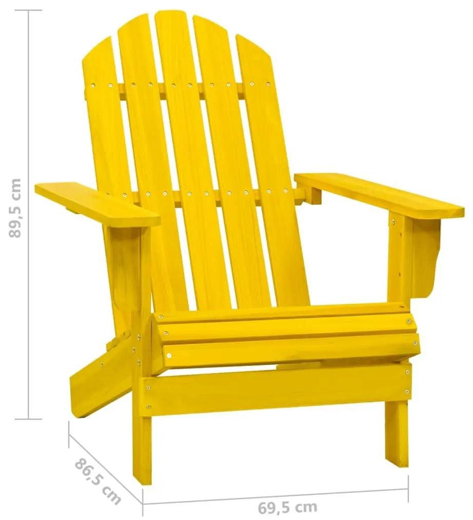 Καρέκλα Κήπου Adirondack Κίτρινη από Μασίφ Ξύλο Ελάτης - Κίτρινο
