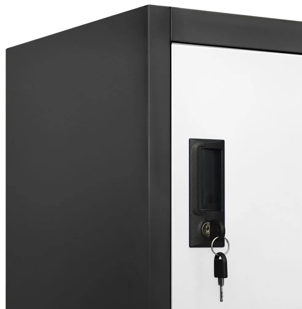 vidaXL Φοριαμός Ανθρακί και Λευκό 90 x 40 x 180 εκ. Ατσάλινος