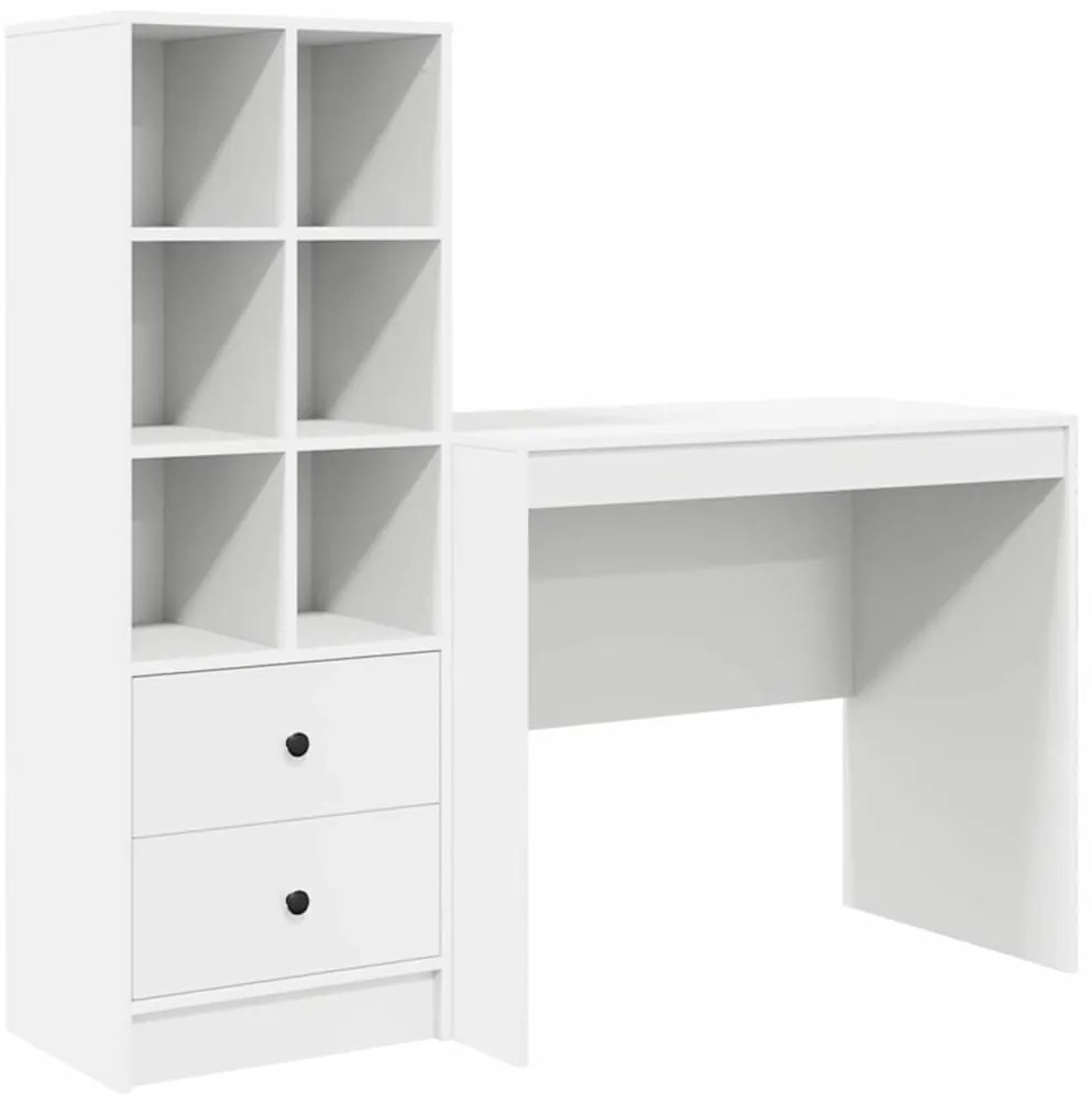 vidaXL Γραφείο με αποθηκευτικό χώρο 2 pcs Λευκό 90 x 50 x 76 εκ.