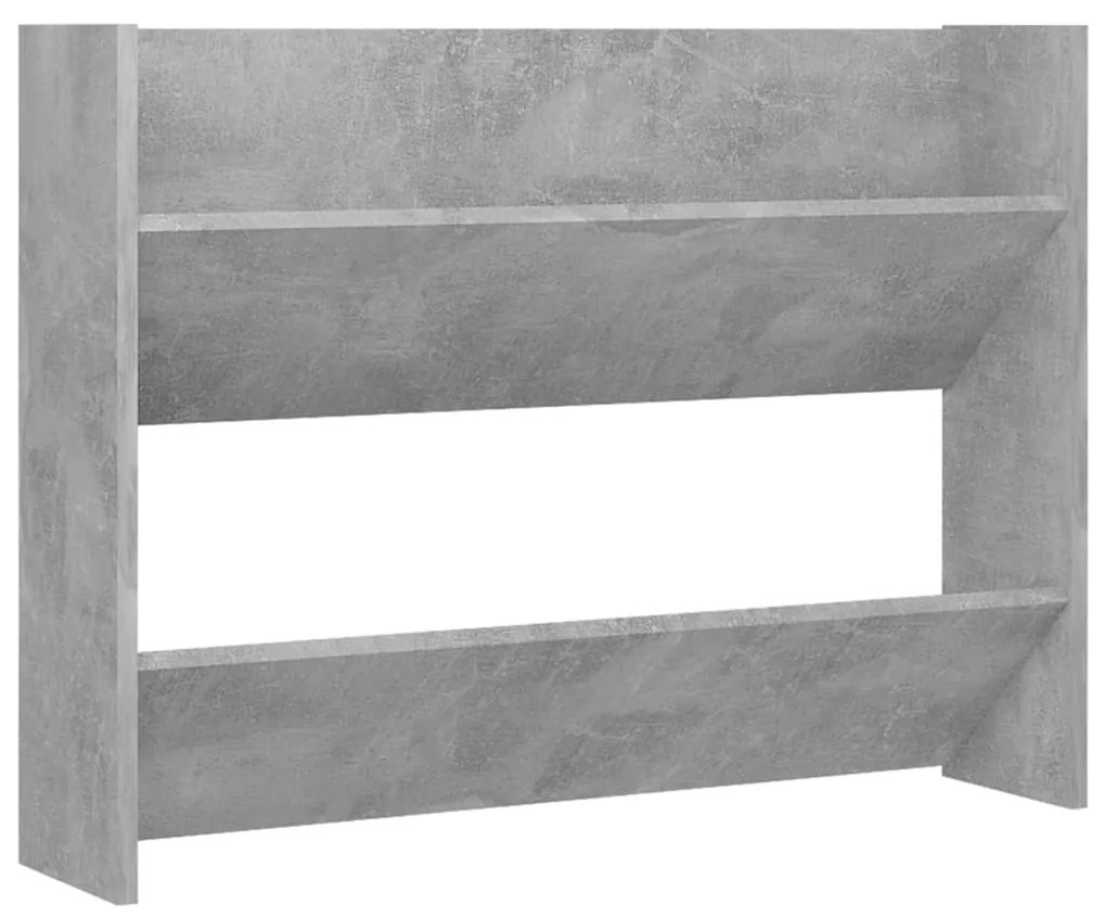 vidaXL Παπουτσοθήκες Τοίχου 2 τεμ. Γκρι Σκυρ. 80x18x60 εκ. Μοριοσανίδα