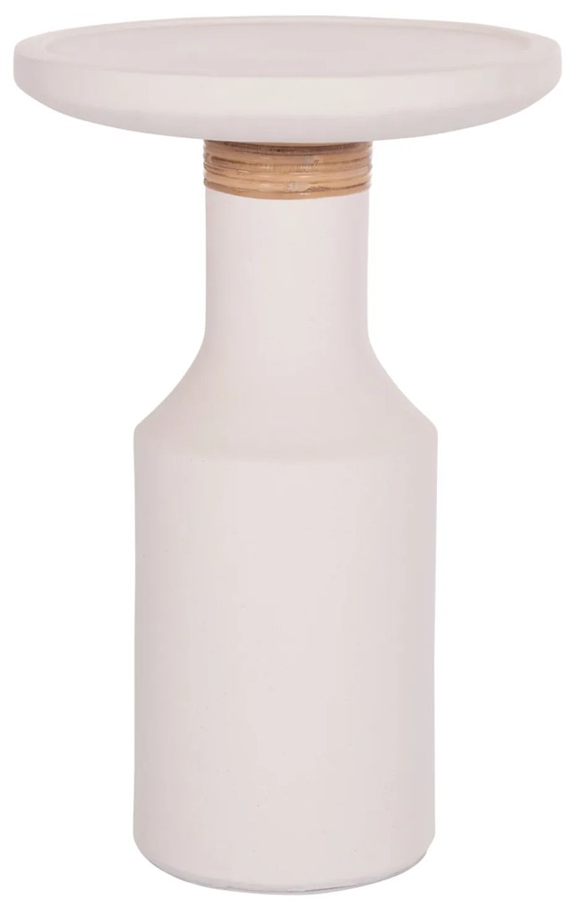 ΒΟΗΘΗΤΙΚΟ ΤΡΑΠΕΖΙ TRED(T) HM18169.02 FIBER CEMENT ΛΕΥΚΟ-ΦΥΣΙΚΟ RATTAN--Φ40x61Υεκ.